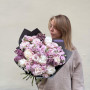 Exquisite bouquet with peonies and lilac «Quiet Luxury»