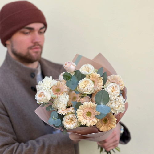 Букет у ніжних пастельних відтінках «Пудрове натхнення»