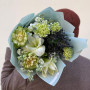 Цікавий букет у лаймових відтінках «Зимовий мохіто»