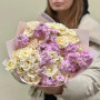 Delicate bouquet with Cream Majolika spray roses and та fragrant matthiola «Lilac Meringue»