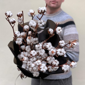 Стильний інтер’єрний букет із 11 гілок бавовни «Повітряна ніжність»