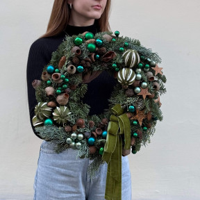 Різдвяний вінок «Святковий Смарагдовий»