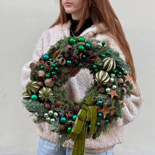 Різдвяний вінок «Святковий Смарагдовий»