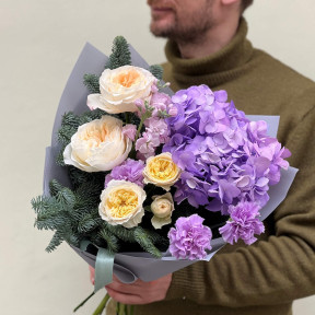 Ніжний акварельний букет «Барви мрій»