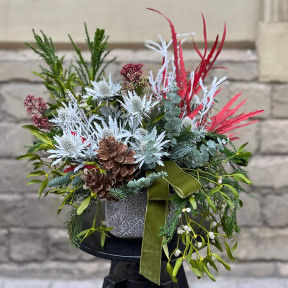 Сезонна зимова композиція «Поцілунки під омелою»