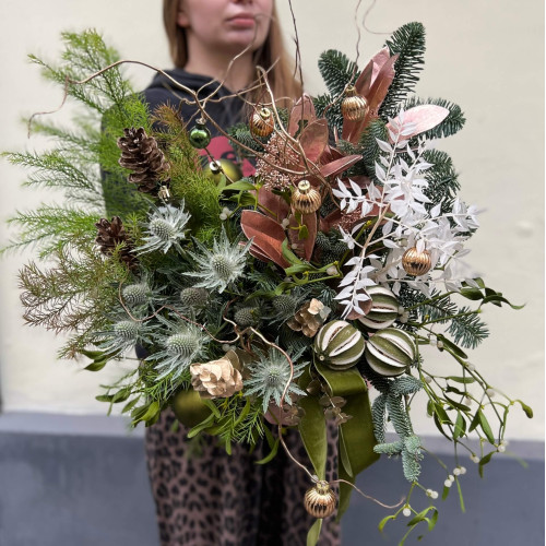 Повітряна святкова композиція «Буде сніг»