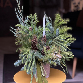 Різдвяна композиція зі свічкою «Тепле свято»