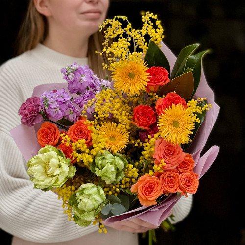 Яскравий різнобавний букет «Натхнення кольором»