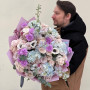 Voluminous luxurious bouquet in lilac and blue shades «Lavender Planet»
