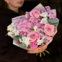 Ніжний букет з піоновидними трояндами Pink O'Hara «Аромат весняного Комо»