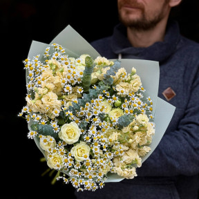 Світлий букет у польовому стилі «Тепле літечко»