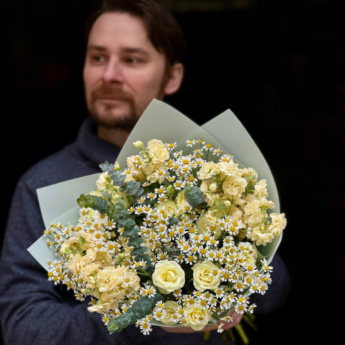 Світлий букет у польовому стилі «Тепле літечко»