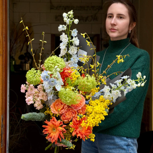 Яскравий різнобарвний букет «Медові фарби»