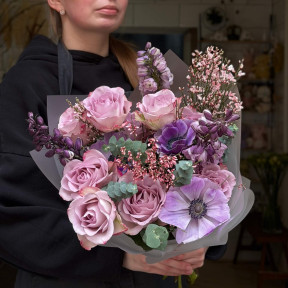 Елегантний букет у фіолетових відтінках «Аметистова ніч»