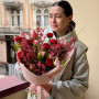 Sweet bouquet with fragrant genista and luxurious ranunculus «Feelings of Love»