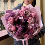 Mysterious bouquet of peony-style roses and anemones «Abyss of Feelings»