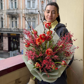 Богемний букет із французькими тюльпанами Gudoshnik
