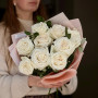 9 Playa Blanca roses with pittosporum in the bouquet «Petal Cloud»