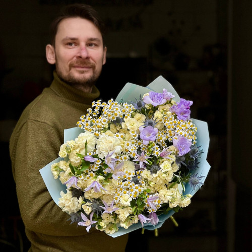 Пухкий букет у польовому стилі «Мерехтливі поля»