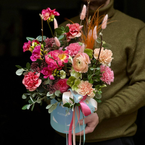 Exquisite composition in a box in rich warm tones «Bloom of the Soul»