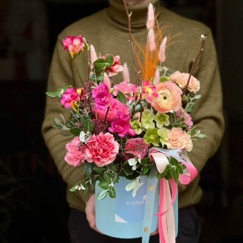 Exquisite composition in a box in rich warm tones «Bloom of the Soul»