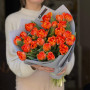 25 піоновидних тюльпанів Queensday у букеті «Вогонь жарптиці»