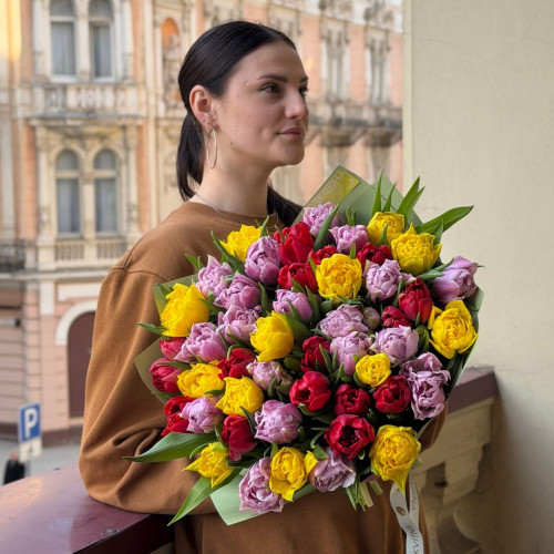 Дофаміновий мікс піоновидних тюльпанів «Ти яскрава!»