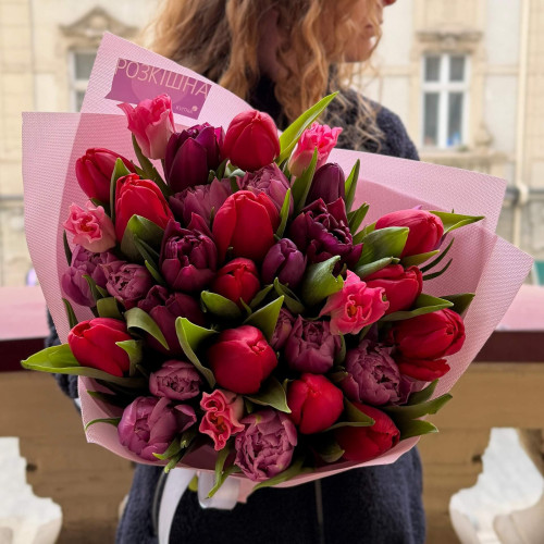 Мікс яскравих тюльпанів «Вишукана весна»