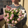 Delicate premium peony-style Dreamer tulips in a bouquet «Pearls in the Sun»