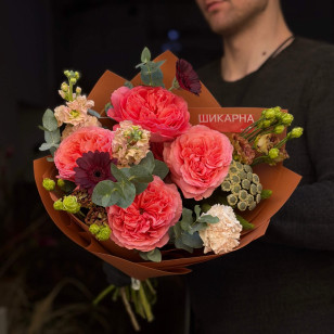 Яркий букет с пионовидной розой Candy X-Pression «Конфетное настроение»