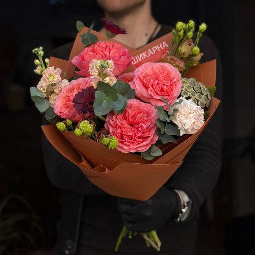 Яркий букет с пионовидной розой Candy X-Pression «Конфетное настроение»