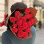 7 веток кустовой пионовидной розы Bella Linda Brick в букете «Страстное желание»