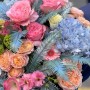 Luxurious colorful bouquet with blue hydrangeas «Sapphire Tales»