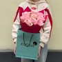 9 fragrant Pink O’Hara roses in the bouquet «Dawn Kiss»