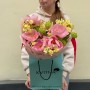 Unusual fragrant bouquet with mattiola and peonies «The Way to the Heart»