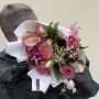 Цікавий букет із вишуканими каллами «Рожева елегантність»