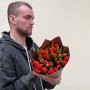 25 класичних тюльпанів сорту Lalibela у букеті «Мідні відблиски»