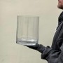 Ваза Циліндр 22*18  — низька, широка, скляна, ідеальна до букета від Kvitna