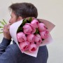 9 pink Salmon Saucer peonies in the bouquet «Spring Sweets»