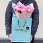 9 pink Salmon Saucer peonies in the bouquet «Spring Sweets»