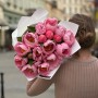 Мікс із 17 півоній сорту Salmon Saucer та Coral Charm у букеті «Рожеві мрії»