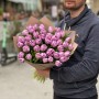 49 exquisite Katinka peony-style tulips in the bouquet «Spring Lavender»