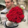 15 роз сорта Red Eye в букете «Новая классика»