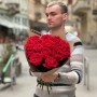 15 роз сорта Red Eye в букете «Новая классика»