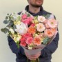 Fragrant bouquet in warm tones «Pleasant Evening»