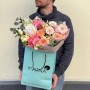 Fragrant bouquet in warm tones «Pleasant Evening»