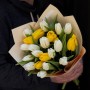 21 класичний тюльпан у букеті «Цитроновий крем»