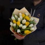 21 класичний тюльпан у букеті «Цитроновий крем»