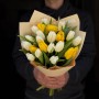 21 класичний тюльпан у букеті «Цитроновий крем»
