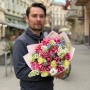 Fluffy Spring Bouquet with Peony-Style Tulips «Blue-Eyed Dreams»